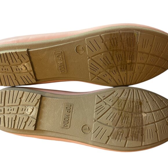 NEW Women's Top Moda "Dorothy" Light Pink Leather Ballet Flats - Size 7 - Picture 4 of 4